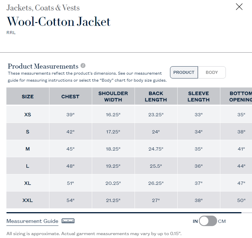 RRL Wool-Cotton Jacket