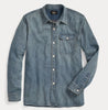 Front View - Cotton Denim Workshirt 