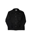 Front View of Tellason Grayford 13 oz Selvedge Denim Jacket (Black)