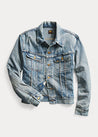 Front View - RRL Leeland Indigo Denim Trucker Jacket