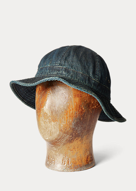 RRL Indigo Denim Bucket Hat (Dark Indigo Wash)
