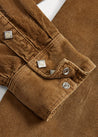 Cuff View of RRL Slim Fit Corduroy Western Shirt (Faded Tan)