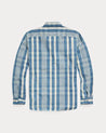 RRL Indigo Plaid Cotton-Linen Workshirt - Back