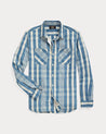 RRL Indigo Plaid Cotton-Linen Workshirt - Front 
