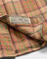 Label View of RRL Plaid Twill Workshirt (Orange/Multi)
