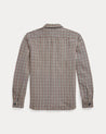 Back View of RRL Plaid Twill Workshirt (Red/Navy)