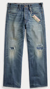 Front View - Vintage 5-Pocket Fullerton Repaired Jean