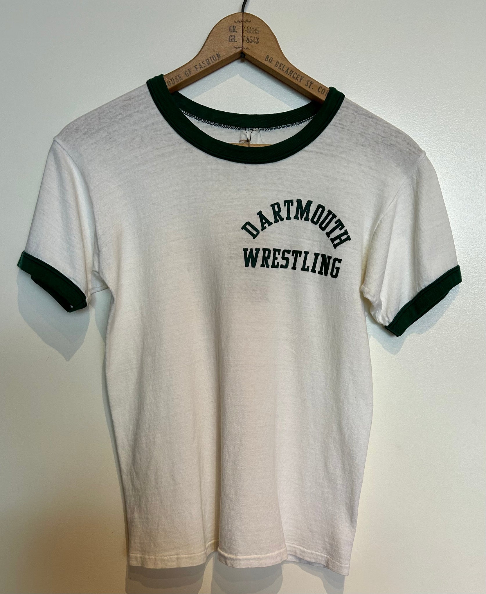 Vintage Late 1960's "Dartmouth Wrestling" Single Stitch Ringer T-Shirt